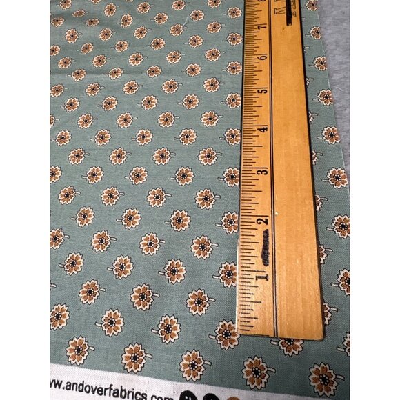 Andover Fabrics Green Floral Cotton Quilting Fabric by Kathy Hall 19x22" - Picture 3 of 6